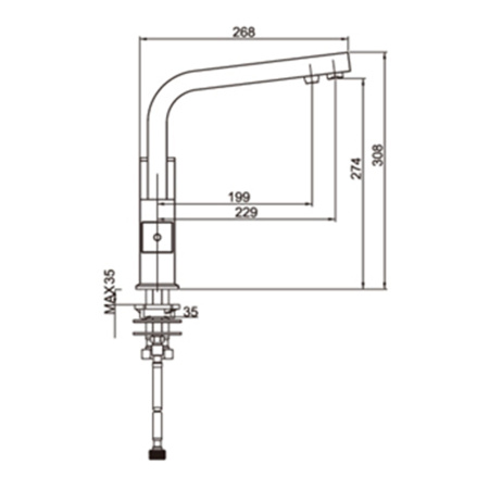 Смеситель для кухонной мойки Gappo Jacob G4307 с выходом для питьевой воды хром