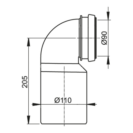 Фановая труба для подвесного унитаза DN90/110 Alcaplast M906