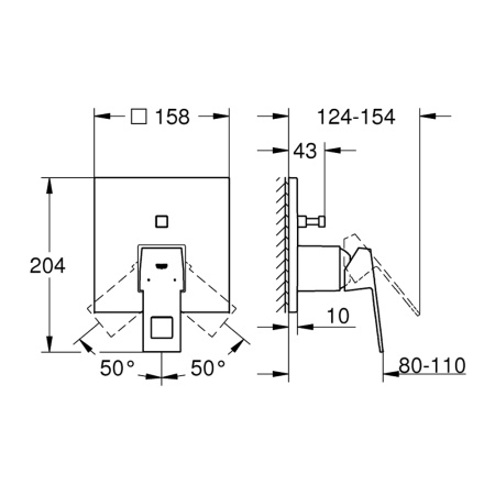 Встраиваемый смеситель для душа Grohe Eurocube 24062000