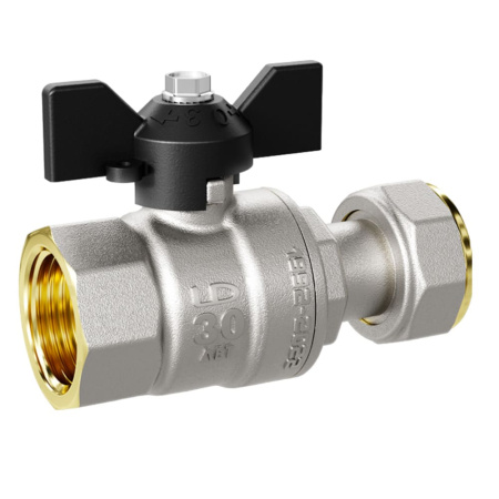 Кран шаровой латунный LD Pride 3/4"с накидной гайкой, бабочка