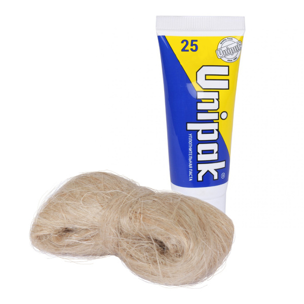 Комплект Unipak, 25 х 13 г. Паста и лён для уплотнения резьбовых соединений