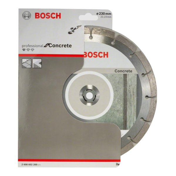 Диск алмазный отрезной 230 х 22.2 мм BOSCH Standard for Concrete (по бетону) Диск алмазный отрезной 230 х 22.2 мм BOSCH Standard for Concrete (по бетону)