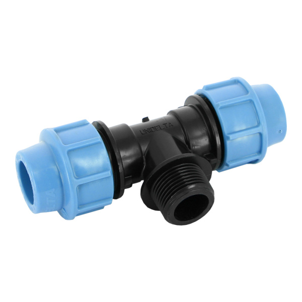 Тройник компрессионный 25 х 1"НР х 25 Unidelta