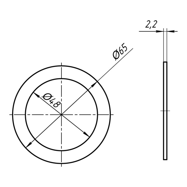 Прокладка плоская под горловину DN65 Ани Пласт M065