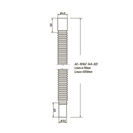 Гибкое соединение 32 х 40 мм L 470-1250 мм ОРИО