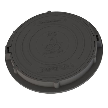 Люк садовый канализационный 1.5 т Plastkraft (Сандкор) черный