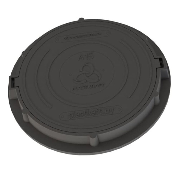 Люк садовый канализационный 1.5 т Plastkraft (Сандкор) черный