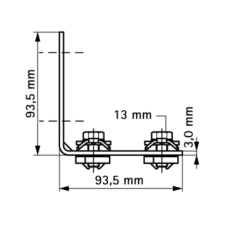 Угол 90° стеновой 93.5 х 93.5 мм WM0-35 Walraven BIS RapidRail