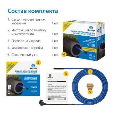 Кабель нагревательный Freezstop Inside 10-12 (12 метров), внутренний