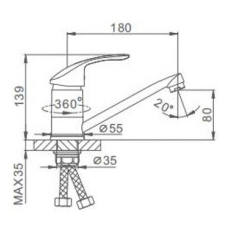 Смеситель для кухонной мойки Frap F4521-2 хром