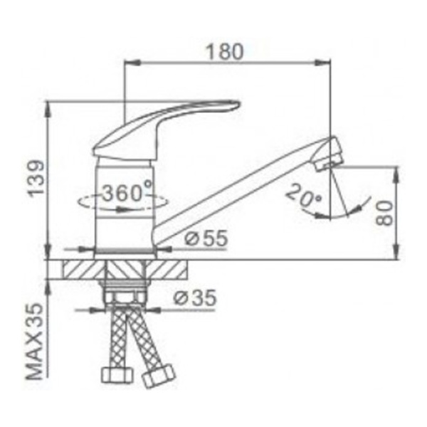 Смеситель для кухонной мойки Frap F4521-2 хром