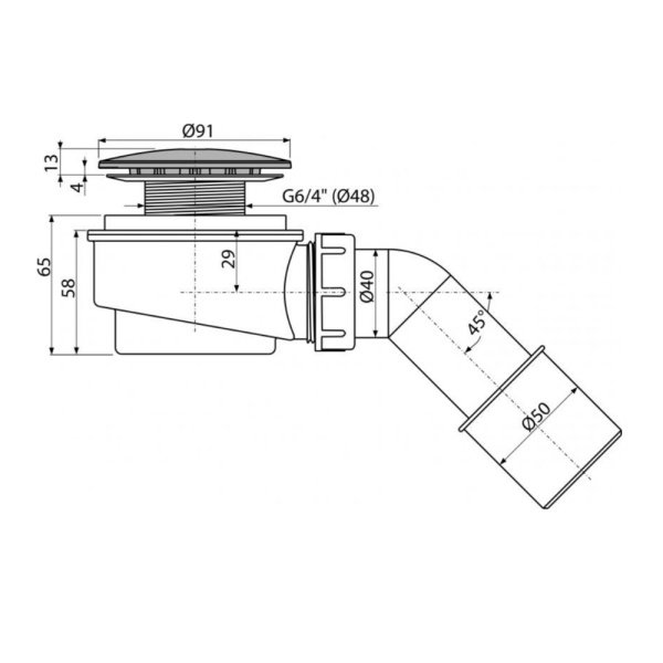 Cифон для душевого поддона cниженный DN60 x 40/50 мм Alcaplast A471CR-60, хром Cифон для душевого поддона cниженный DN60 x 40/50 мм Alcaplast A471CR-60, хром