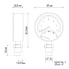 Термоманометр ITAP 484 с боковым подключением 1/2", 6 бар (484B012)