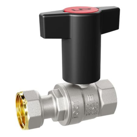 Кран шаровой с накидной гайкой LD Pride 3/4"НР х 3/4"ВР латунный с удлиненной Т-рукояткой