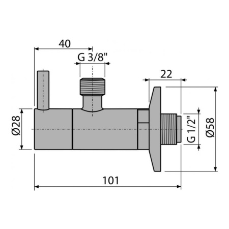 Вентиль угловой с фильтром 1/2" х 3/8" Alcaplast ARV001 круглый, хром