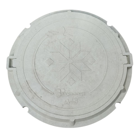 Люк садовый канализационный 1.5 т, h60/25, Plastkraft (Сандкор) серый