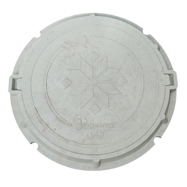 Люк садовый канализационный 1.5 т, h60/25, Plastkraft (Сандкор) серый