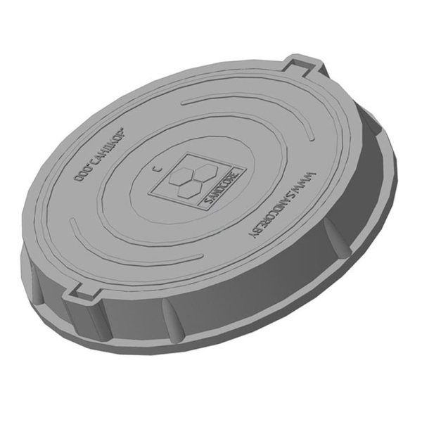 Люк средний канализационный 6.0 т Сандкор серый Люк средний канализационный 6.0 т Сандкор серый