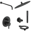 Душевая система скрытого монтажа Ideal Standard Ceraline Black 6 в 1, чёрный (лейка-стик, верхний душ 300 мм)