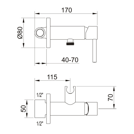 Смеситель для гигиенического душа Clever 61117 встраиваемый