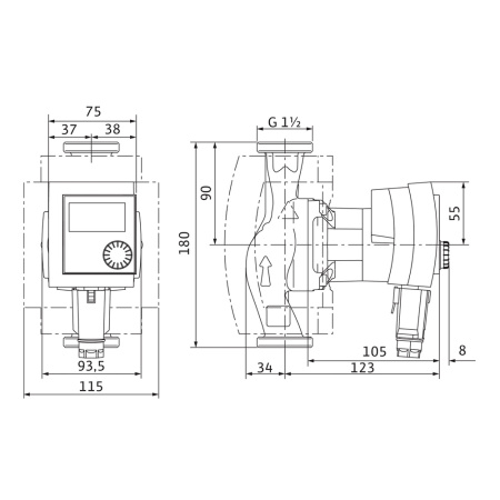 Насос циркуляционный Wilo Stratos PICO 25/1-6-180