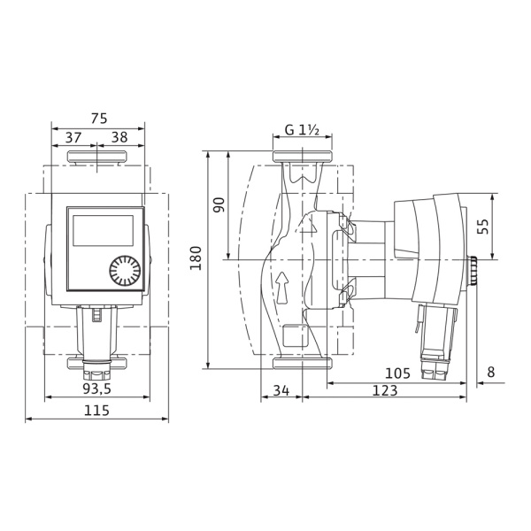 Насос циркуляционный Wilo Stratos PICO 25/1-6-180 Насос циркуляционный Wilo Stratos PICO 25/1-6-180