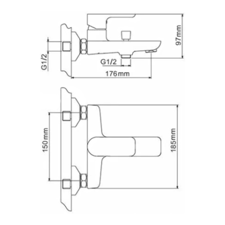 Смеситель для ванны Gappo Noar G3048 белый хром