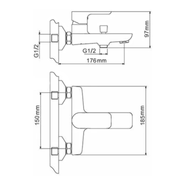 Смеситель для ванны Gappo Noar G3048 белый хром