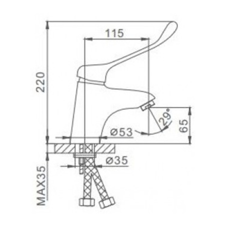 Смеситель медицинский для умывальника локтевой Frap F1054 хром