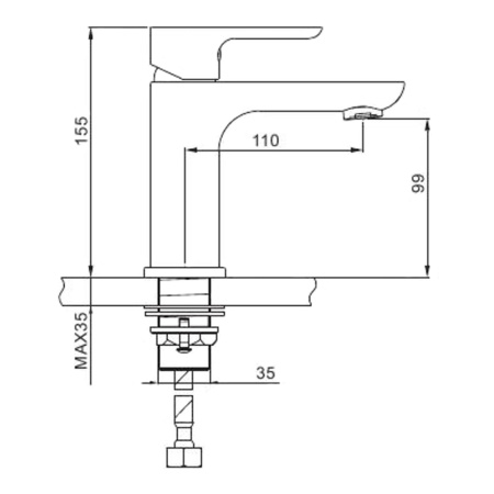 Смеситель для умывальника Gappo Noar G1048 белый хром