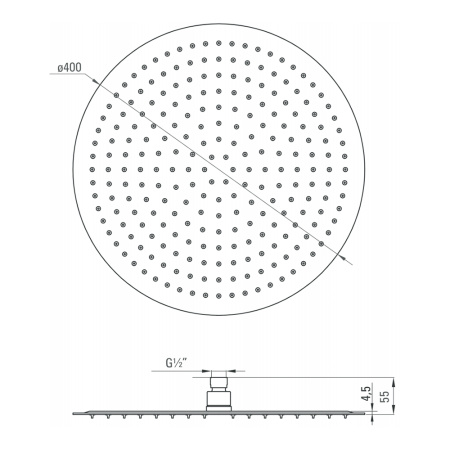 Верхний душ Deante Cascada NAC_001K круглый хром