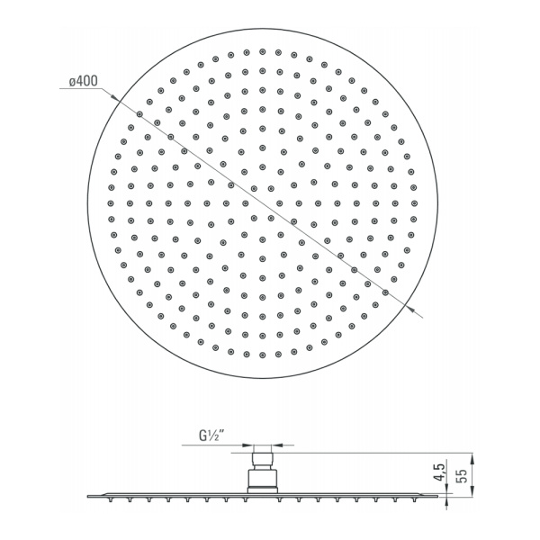 Верхний душ Deante Cascada NAC_001K круглый хром