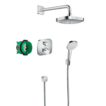 Душевая система скрытого монтажа с термостатом Hansgrohe Ecostat E