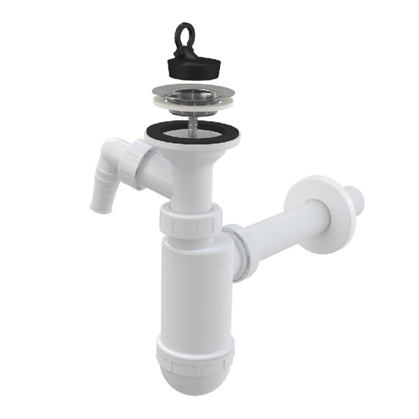 Сифон для умывальника DN 32 Alcaplast A410P с нержавеющей решеткой DN63 и штуцером