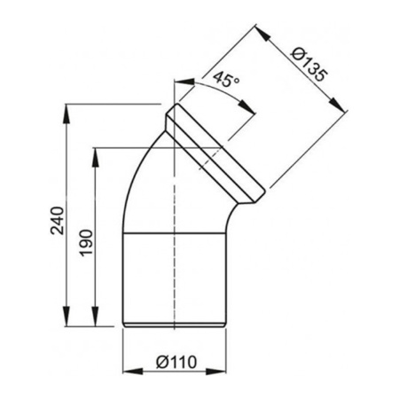 Фановая труба для унитаза 110 х 45° Alcaplast A90-45