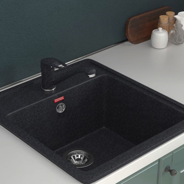 Мойка кухонная ARFEKA DALAGO чёрная из искусственного камня (465 х 500 х 190 мм)