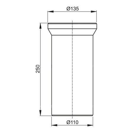 Фановая труба для унитаза прямая 110 х 250 мм Alcaplast A91-250