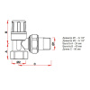 Вентиль запорный угловой 1/2" ВР для радиатора FAR