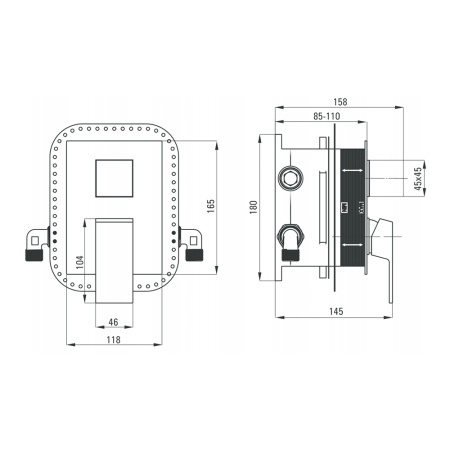 Накладка к боксу 3-функциональная Deante ANEMON BIS BXY_0BZM хром