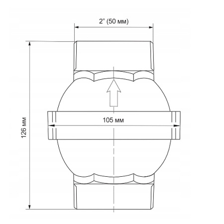 Клапан обратный шаровой Tech-Pol ZR50 для отопления