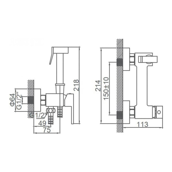 Смеситель с гигеническим душем Ledeme L5398A-7