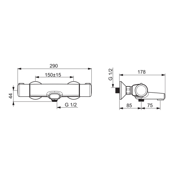 Смеситель термостатический для ванны Oras Nova 7462U