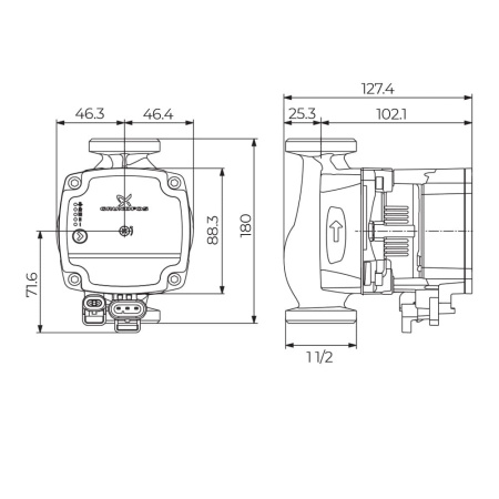 Насос циркуляционный Grundfos ALPHA1 L 25-60, 180 мм