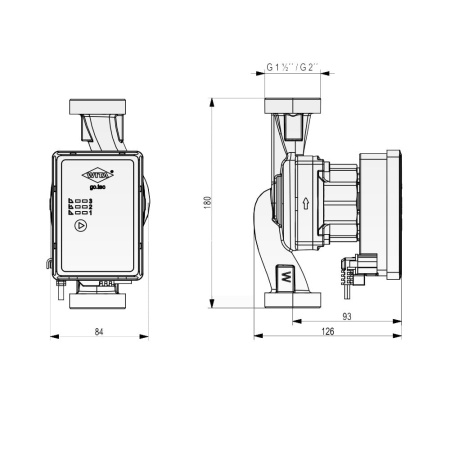 Насос циркуляционный WITA go.tec 25-8-180 (частотный, ШИМ-управление), Huch EnTEC