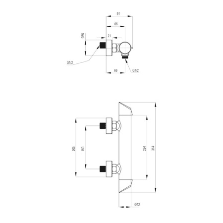 Термостатический смеситель для душа Deante ARNIKA BQA_040M