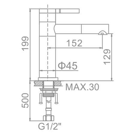 Смеситель для умывальника Ledeme L1152 белый хром