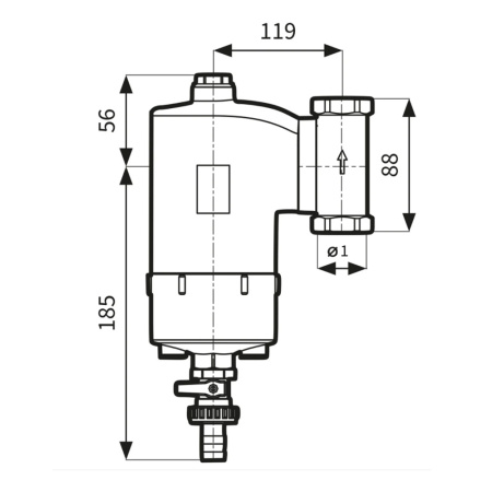 Сепаратор шлама магнитный поворотный 1"ВР х 360° Afriso FAR 202