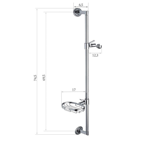 Душевая стойка металлическая с мыльницей Ledeme L8006