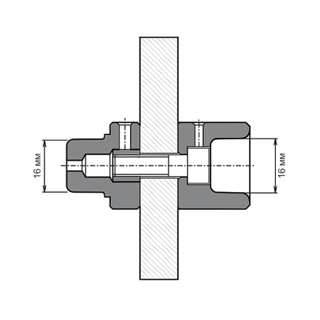 Насадка для паяльника 16 мм парная, Wavin Ekoplastik
