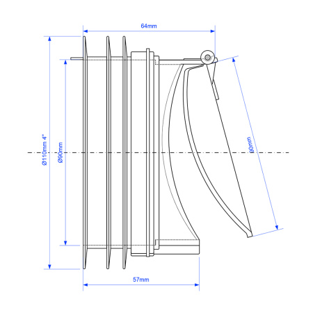 Обратный клапан для фановой трубы 110 мм McALPINE